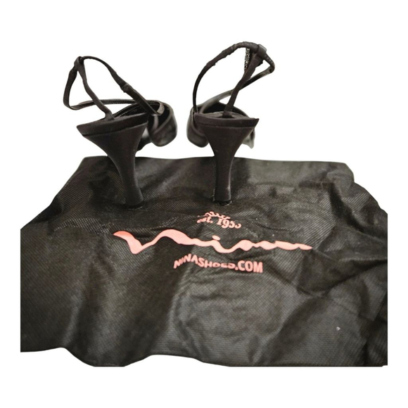 Nina Women's Black Glitter Slingback Heels Size 8.5 - Picture 4 of 8